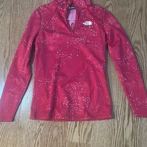 The North Face Hot Pink & White Speckled Half-Zip Pullover